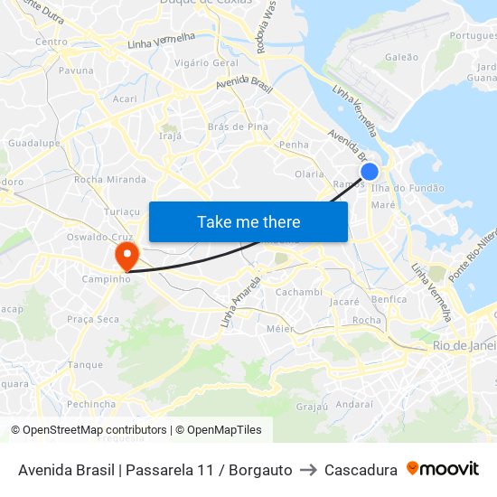 Avenida Brasil | Passarela 11 / Borgauto to Cascadura map