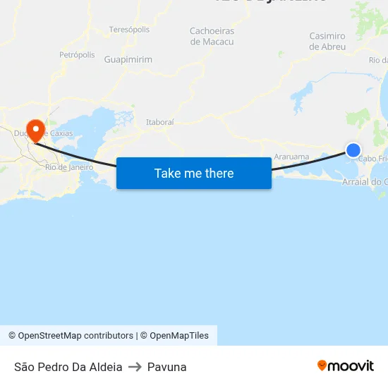 São Pedro Da Aldeia to Pavuna map