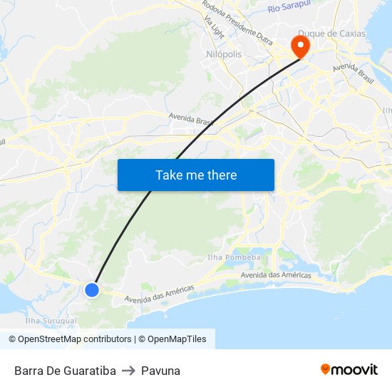 Barra De Guaratiba to Pavuna map