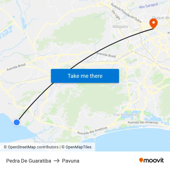 Pedra De Guaratiba to Pavuna map