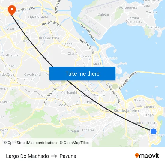 Largo Do Machado to Pavuna map
