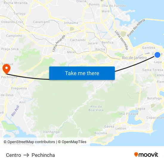 Centro to Pechincha map