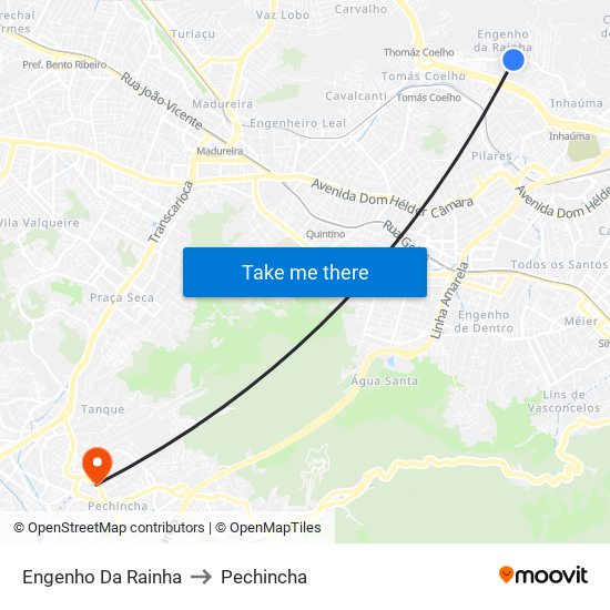 Engenho Da Rainha to Pechincha map