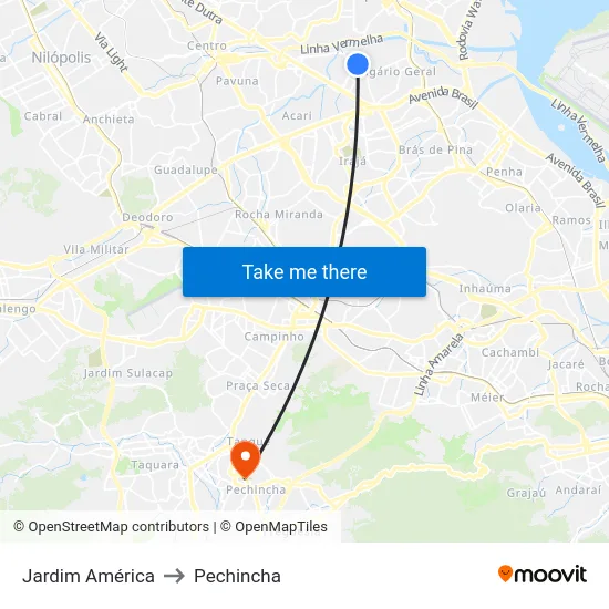 Jardim América to Pechincha map