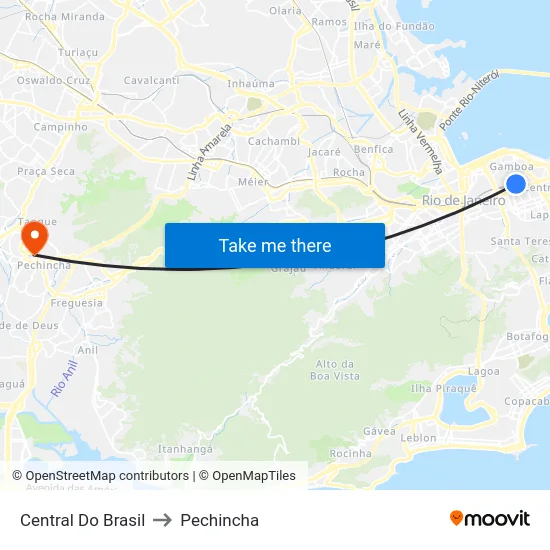 Central Do Brasil to Pechincha map