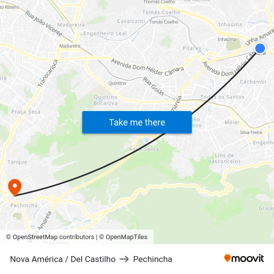 Nova América / Del Castilho to Pechincha map