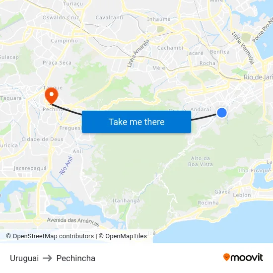 Uruguai to Pechincha map