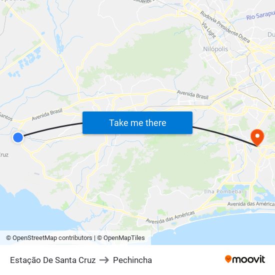 Estação De Santa Cruz to Pechincha map