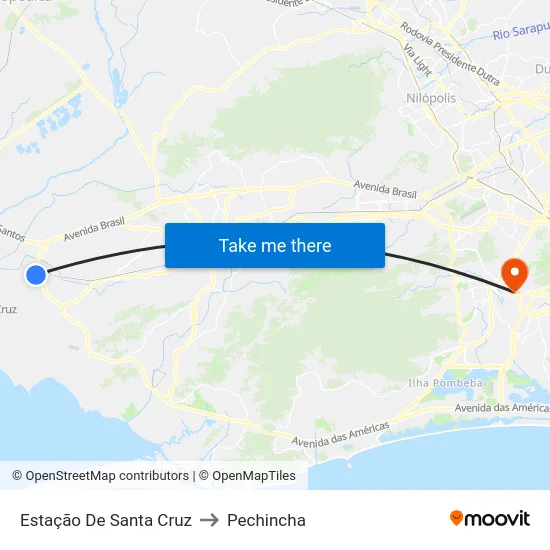 Estação De Santa Cruz to Pechincha map