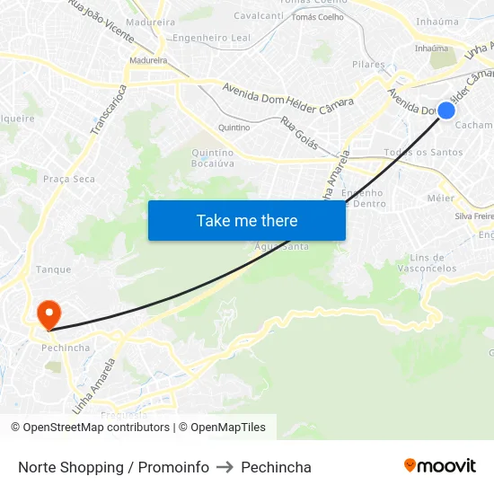 Norte Shopping / Promoinfo to Pechincha map