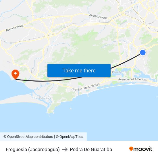 Freguesia (Jacarepaguá) to Pedra De Guaratiba map