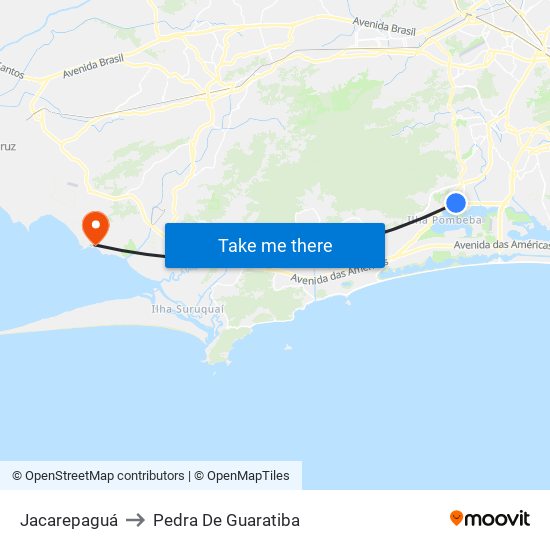 Jacarepaguá to Pedra De Guaratiba map