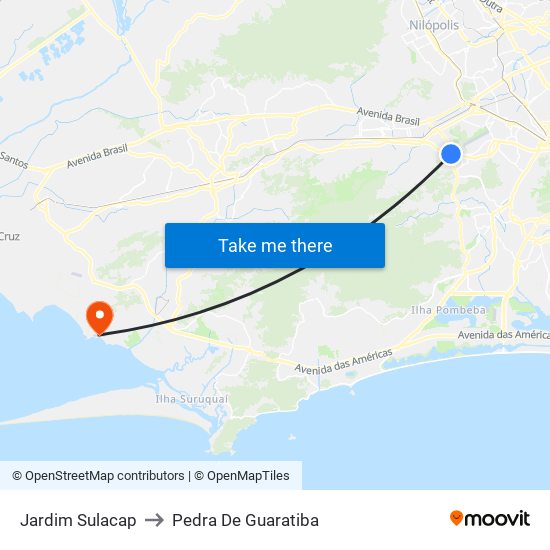 Jardim Sulacap to Pedra De Guaratiba map