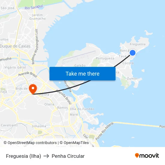 Freguesia (Ilha) to Penha Circular map