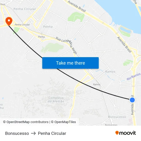 Bonsucesso to Penha Circular map