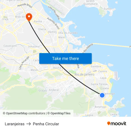 Laranjeiras to Penha Circular map