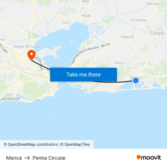 Maricá to Penha Circular map