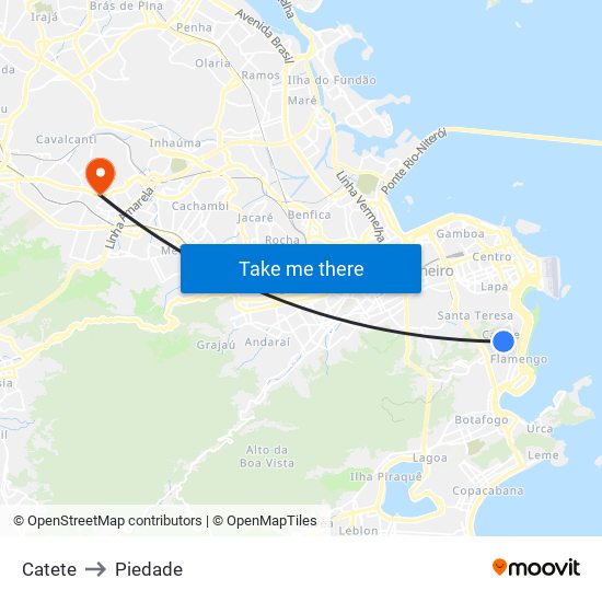 Catete to Piedade map