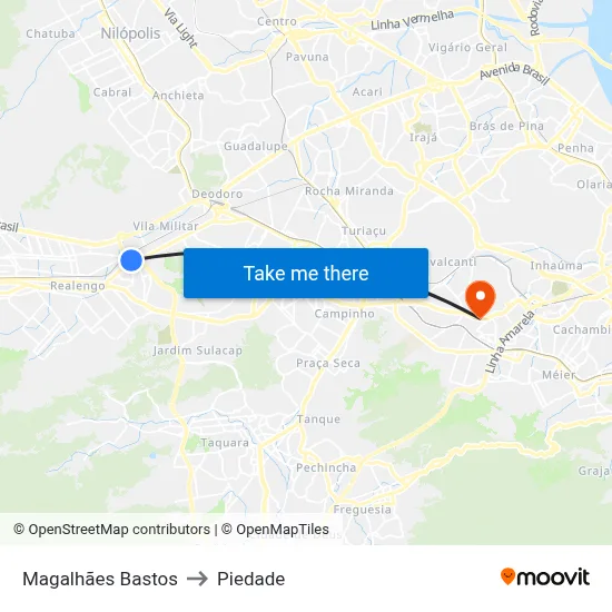 Magalhães Bastos to Piedade map