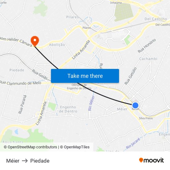 Méier to Piedade map