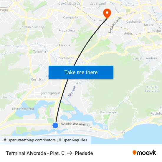 Terminal Alvorada - Plat. C to Piedade map