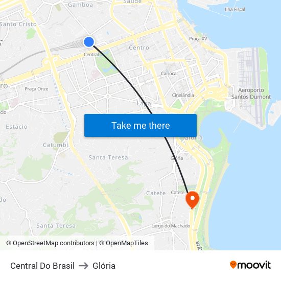 Central Do Brasil to Glória map