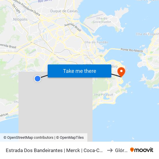 Estrada Dos Bandeirantes | Merck | Coca-Cola to Glória map