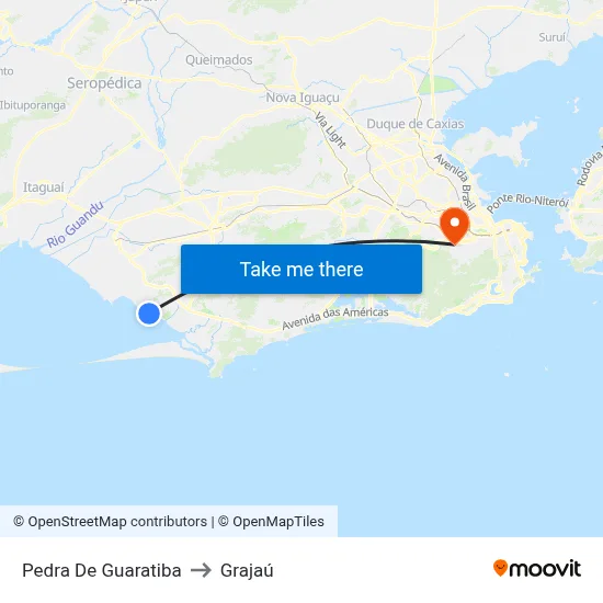 Pedra De Guaratiba to Grajaú map