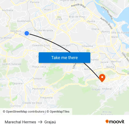 Marechal Hermes to Grajaú map