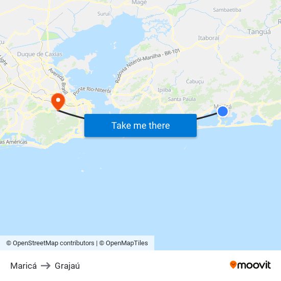 Maricá to Grajaú map