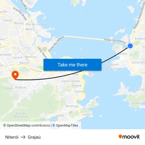 Niterói to Grajaú map