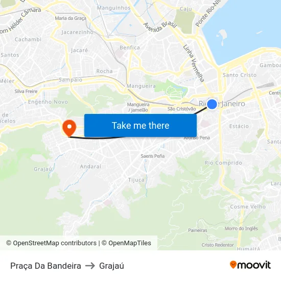 Praça Da Bandeira to Grajaú map