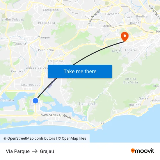 Via Parque to Grajaú map