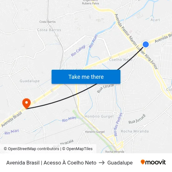 Avenida Brasil | Acesso À Coelho Neto to Guadalupe map