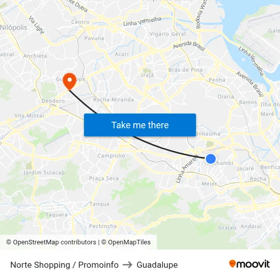 Norte Shopping / Promoinfo to Guadalupe map