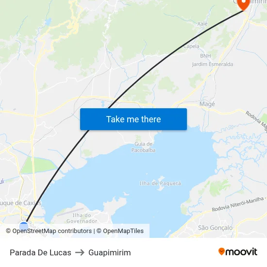 Parada De Lucas to Guapimirim map