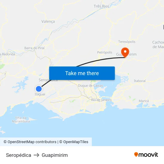 Seropédica to Guapimirim map