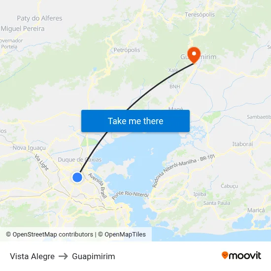 Vista Alegre to Guapimirim map