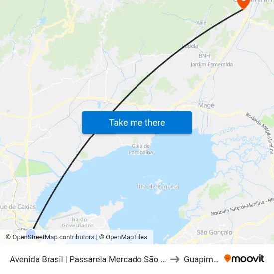 Avenida Brasil | Passarela Mercado São Sebastião to Guapimirim map