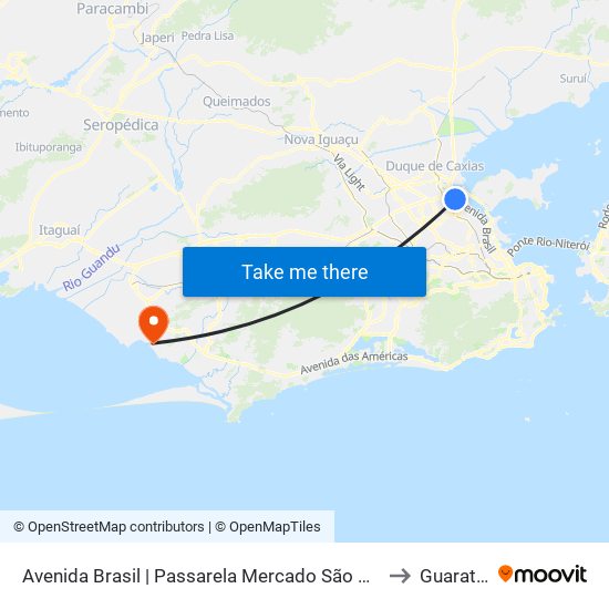 Avenida Brasil | Passarela Mercado São Sebastião to Guaratiba map