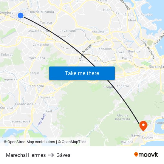 Marechal Hermes to Gávea map