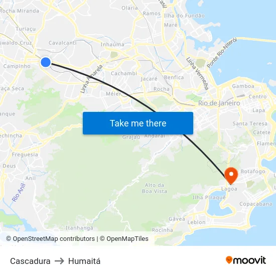 Cascadura to Humaitá map