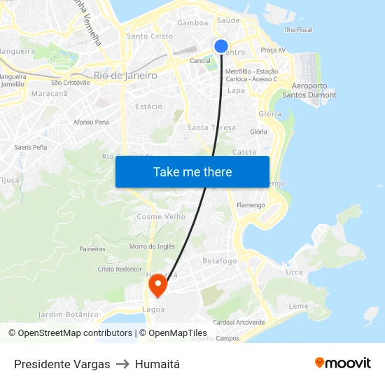 Presidente Vargas to Humaitá map