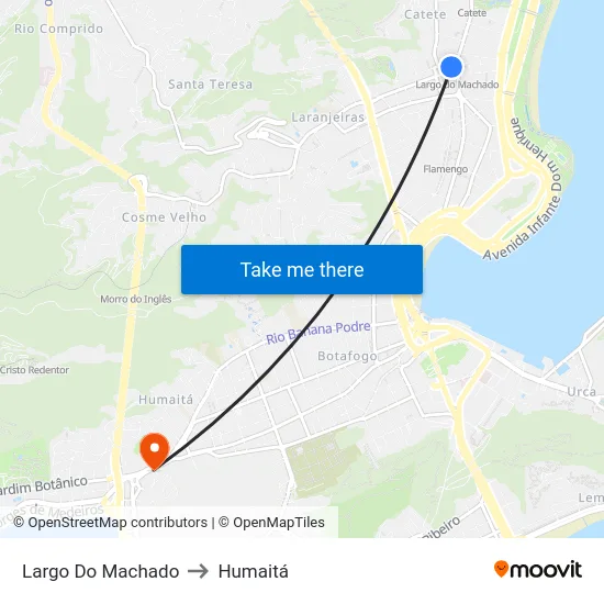 Largo Do Machado to Humaitá map