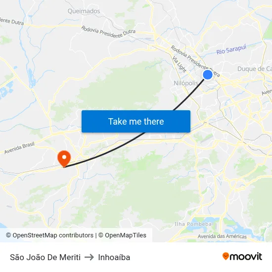 São João De Meriti to Inhoaíba map