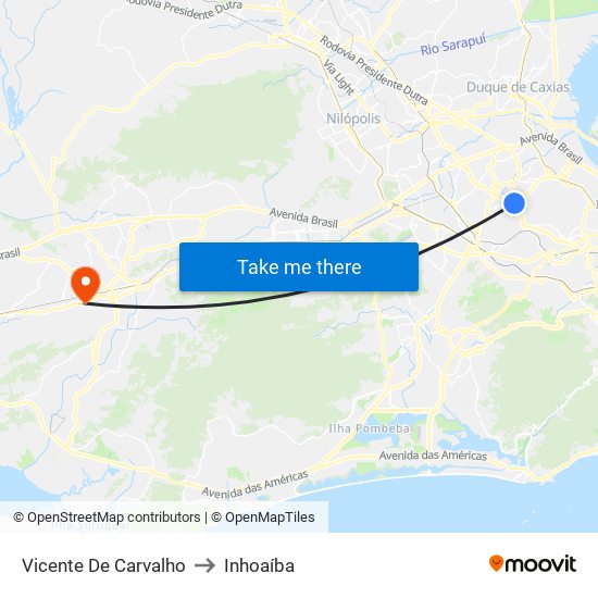 Vicente De Carvalho to Inhoaíba map