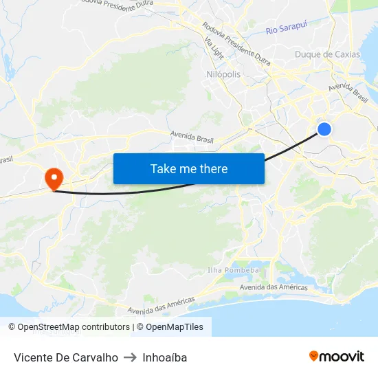 Vicente De Carvalho to Inhoaíba map