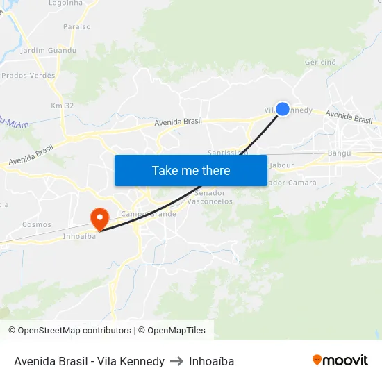 Avenida Brasil - Vila Kennedy to Inhoaíba map