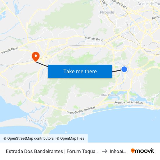 Estrada Dos Bandeirantes | Fórum Taquara to Inhoaíba map