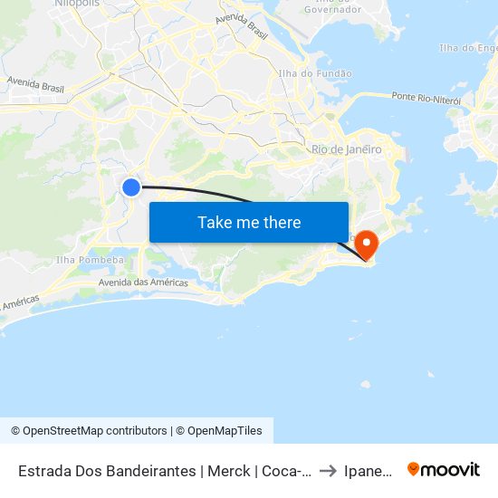 Estrada Dos Bandeirantes | Merck | Coca-Cola to Ipanema map